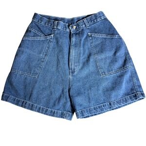 Zoey & Beth Vtg High Waisted Denim Shorts Blue Ramie Cotton Size 11/12 Y2K 90's